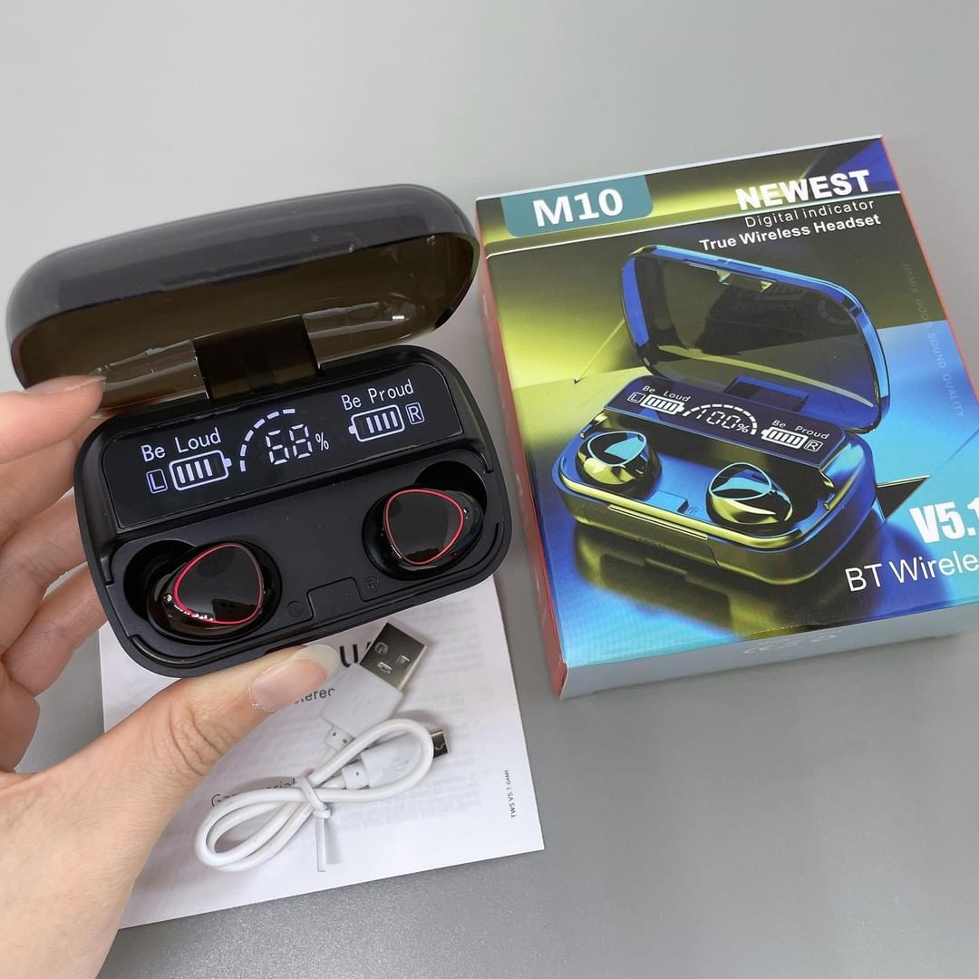 M10 Wireless Headphones Bluetooth-compatible Earphone In-Ear Headset Sports Stereo Noise Canceling Earbud/ M10 Bluetooth Earbuds
