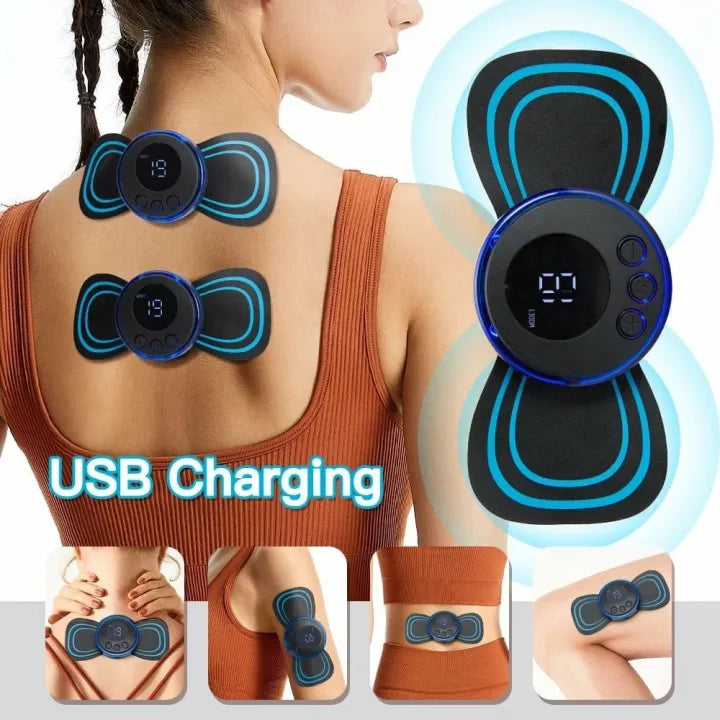 EMS Mini Body Massager Pulse Neck Pain Relief EMS Butterfly