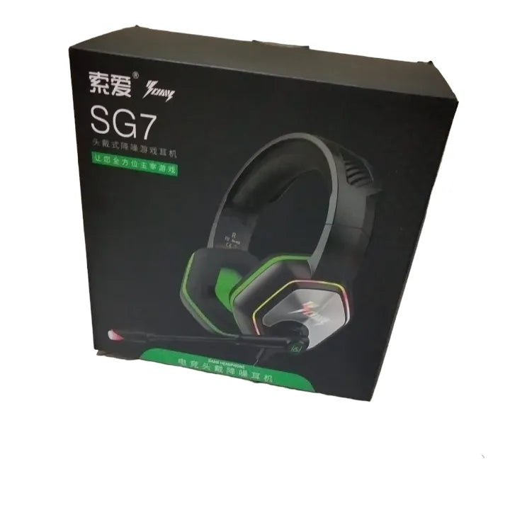 Sony Ericsson Jay SG7: RGB Gaming Wired Headphones USB Mic Noise Cancelling Over-Ear Headphones With Mic