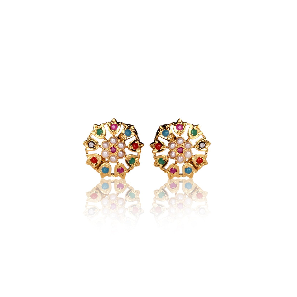 Elegant Naurattan Pendant Set