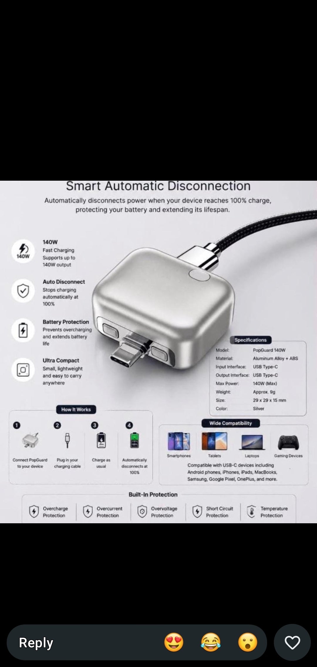 PopGuard 140W Automatic Charging Disconnector