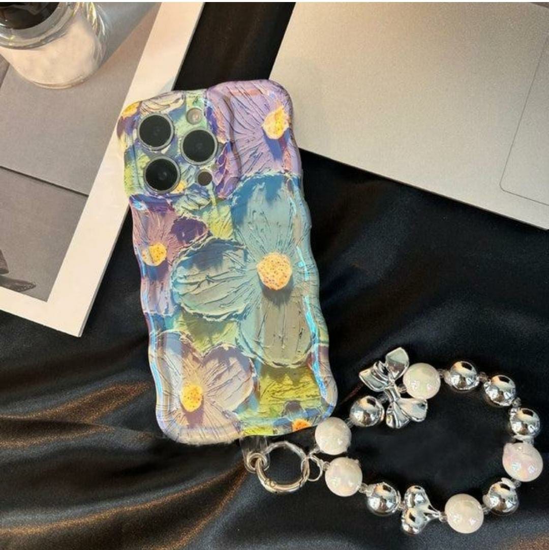Flower Pattern Case With Chain