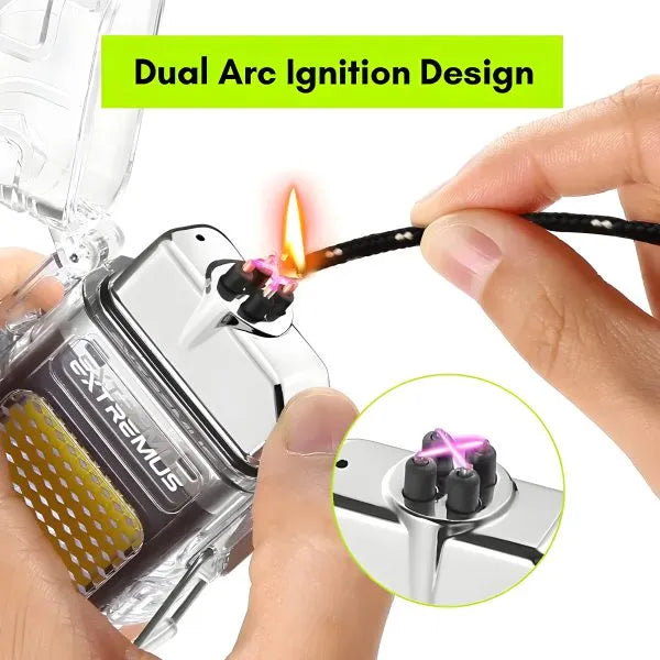 2 in 1 Transparent COB LED Flashlight with Rechargeable Electric Lighter – Bright, Portable &amp; Multipurpose