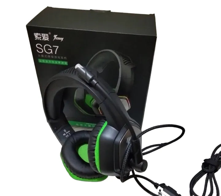 Sony Ericsson Jay SG7: RGB Gaming Wired Headphones USB Mic Noise Cancelling Over-Ear Headphones With Mic