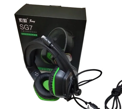 Sony Ericsson Jay SG7: RGB Gaming Wired Headphones USB Mic Noise Cancelling Over-Ear Headphones With Mic