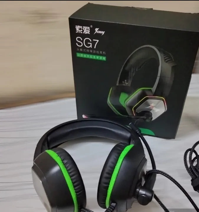 Sony Ericsson Jay SG7: RGB Gaming Wired Headphones USB Mic Noise Cancelling Over-Ear Headphones With Mic